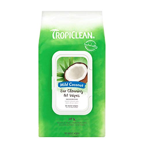 TropiClean Ear Cleaning Wipes for Pets, 50ct