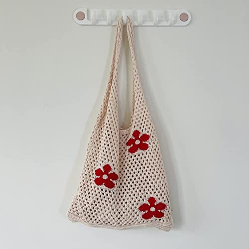 Image of Crochet Tote Bag Fairycore Hobo Bag for Women Fairy Grunge Aesthetic Tote Bag Fairy Grunge Accessories