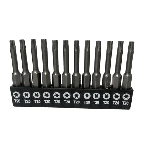 Image of aiyun 12-Piece T20 Security Bits, 2 Inch long S2 Steel Magnetic Security Screwdriver Set, 6 Point Star Driver Bit Set Screwdriver (50mm T20)