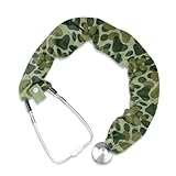 Rnyleeg Green Camo Stethoscope Cover Scrunchie for Men Dog Paw Prints Stethoscope Sleeve Novelty Design Fit to All Types of Stethoscopes