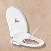 KOHLER PureClean Oval Bidet Toilet Seat, with Self Cleaning Nozzle, Retractable wand, Front and Rear wash, Water pressure control through Easy-to-use Lever (White, Oval, Plastic)