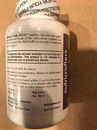 Enhanced Garlic Edta 120 Capsules - 1000Mg High Potency Calcium Disodium Edta Formula With Malic Acid, Garlic, Cysteine And Parsley. Proprietary Blend Free. 30 Day Supply - 1,000Mg Per Day #TOP5