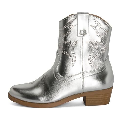 STYLISH S CHANCHITO-K ~ Girls Western Low Stacked Heel Pointed Toe Cowgirl Ankle Boots with Side Zipper2