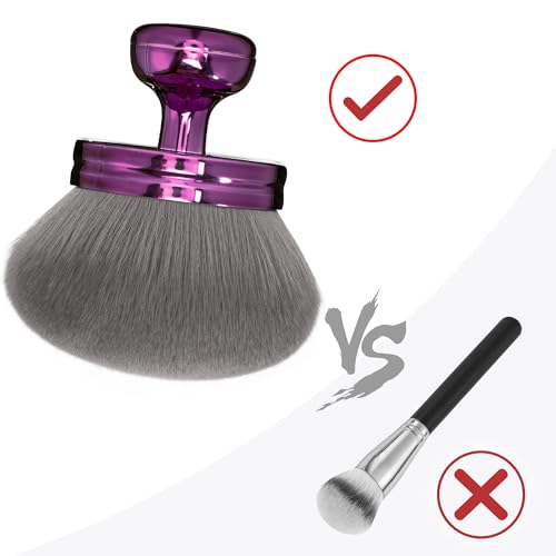 Blend & Blur Extra Large Body Makeup Brush for Self Tanner,Leg Makeup & Bronzer Self Tan Applicator, 3.2inch Wide Round Head Kabuki Brush For Application with Drawstring Bag (Purple) - Image 4