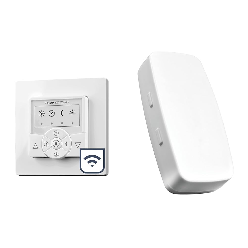 HOMEPILOT Zeitschaltuhr classic smart + Funk-Sonnensensor, Smart-Home Rollladenschalter für Rollladenmotor