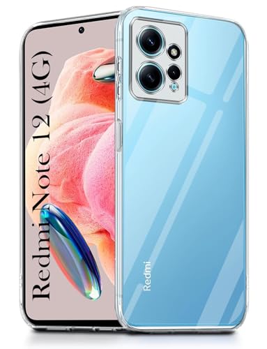 Image of Jkobi Back Cover for Xiaomi Redmi Note 12 4G (Silicone Clear Shockproof Case with Camera Protection | Soft and Flexible | Transparent)