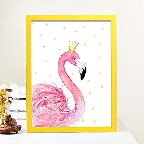 LJHA xiangkuang Photo Frame,Solid Wood Photo Frame Hanging Wall 16 Inch 7 18 20 24 28 32 Inch Poster Puzzle Decoration Frame A4 Photo frame (color : Yellow, Size : 28x35.5cm) Cover