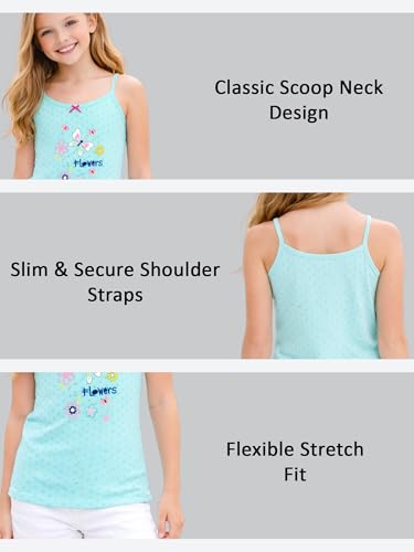 Image of Kids Girl's Regular Fit Vest | 100% Cotton| Skin Friendly | Lightweight | Sleeveless Design | Pack of 3 Print (Color & Print May Vary)