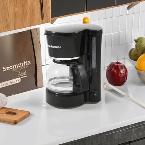 Image of Maxi-Matic Elite Gourmet Automatic Brew & Drip Coffee Maker with Pause N Serve Reusable Filter, On /Off Switch, Water Level Indicator, 5 Cup Capacity, Black, (EHC-5055#)