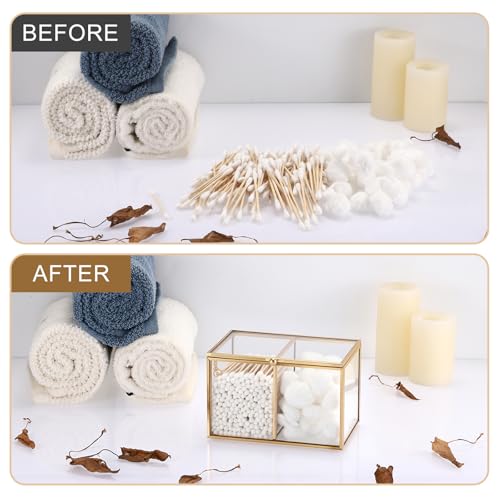 Tarros de almacenamiento de vidrio transparente SUMTree con tapa para baño 6