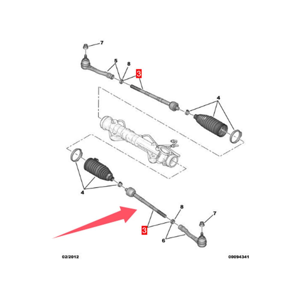 Przegub kulowy Pasuje do Peugeot pasuje Citroen C4 DS 4 2008-2015 1.6T .8L 2.0L 3812G2 przegub kulowy akcesoria wewnętrzna końcówka drążka kierowniczego Drążek kierowniczy