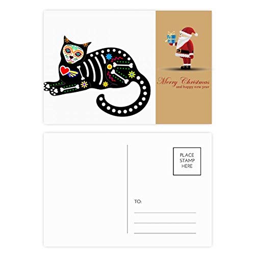 Cartes postales en forme de cœur os de chat noir Sit pour invitations et vœux
