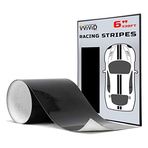 VViViD Gloss Black Vinyl Racing Stripe Roll Cover