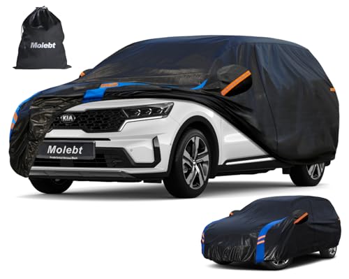 Image of Custom Fit SUV Car Cover for Kia Sorento (2012-2026), Upgraded Waterproof All Weather Outdoor Auto Cover with Driver Door Zipper & Mirror Pockets, UV /Snow /Dust Protection