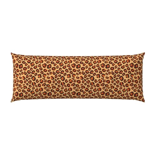 Taie d'oreiller coussin de corps housse lavable en machine léopard 51x137