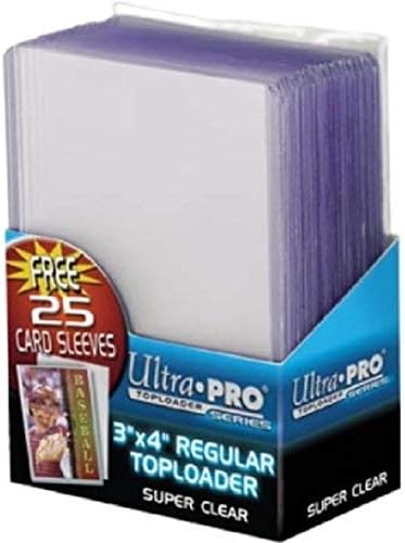 Ultra Pro 3" X 4" Regular Toploader 25c w/Free Card Sleeves (25 ct)