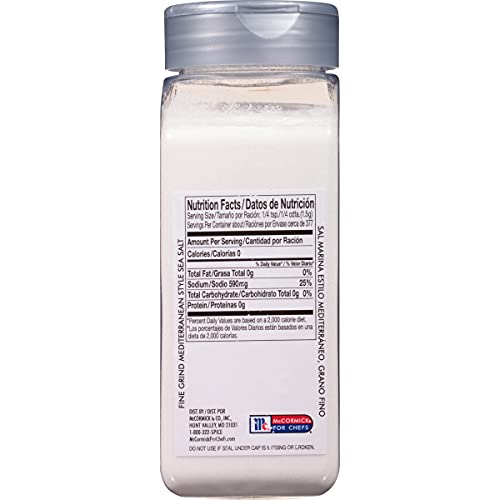 Mccormick Culinary Fine Grind Mediterranean Style Sea Salt, 20 Oz - One 20 Ounce Container Of Mediterranean Sea Salt For Cooking, Perfect In Rubs, Marinades And Sauces #TOP1