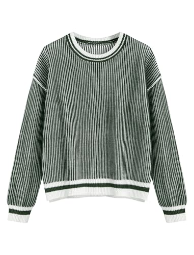 Image of ZAFUL Womens Oversized Sweaters 2025 Cable Knit Chunky Sweater Long Sleeve Crewneck Pullover Loose Outfits