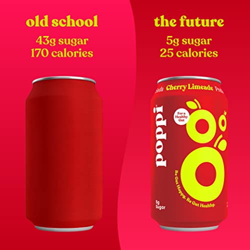Poppi Sparkling Prebiotic Cherry Limeade Soda W/ Gut Health & Immunity Benefits, Beverages Made With Apple Cider Vinegar, Seltzer Water & Fruit Juice, Low Calorie & Low Sugar Drinks, 12Oz (12 Pack) (Packaging May Vary) #TOP4