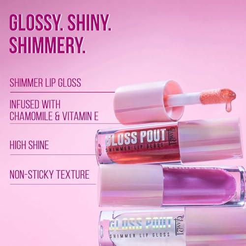 Image of Glam21 Gloss Pout Shimmer Lip Gloss| High Shine |Glossy Finish |Soft & Hydrating Lips | Non-sticky texture | Lightweight | Glass-like shine | 7gm | Pack Of 2 (Crystal Kiss & Pink Seduction)