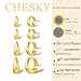 CHESKY 4 Pairs 14K Gold Plated Huggie Hoop Earrings for Women, Chunky Small Hoop Earring Stacks Trendy Lightweight Cartilage Earrings Set for Multiple Piercing Everyday Jewelry