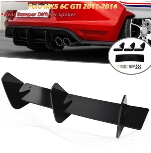 Image of Body Styling-Body Kit Rear /Front 3PC 4PC Splitters & Spoilers Various Type of Fin Diffusers and 2PC Big Small Sides ABS Mirror Covers & Wheel Arches Car Accessories (3FIN Polo MK5 Diffuser)