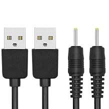 2-Pack USB DC Power Cable 2.5mm x 0.7mm, USB Charging Wire 5V Barrel Jack Plug Male Female Connector Extender Socket Charger Monitor Adapter 1m / 3.3ft