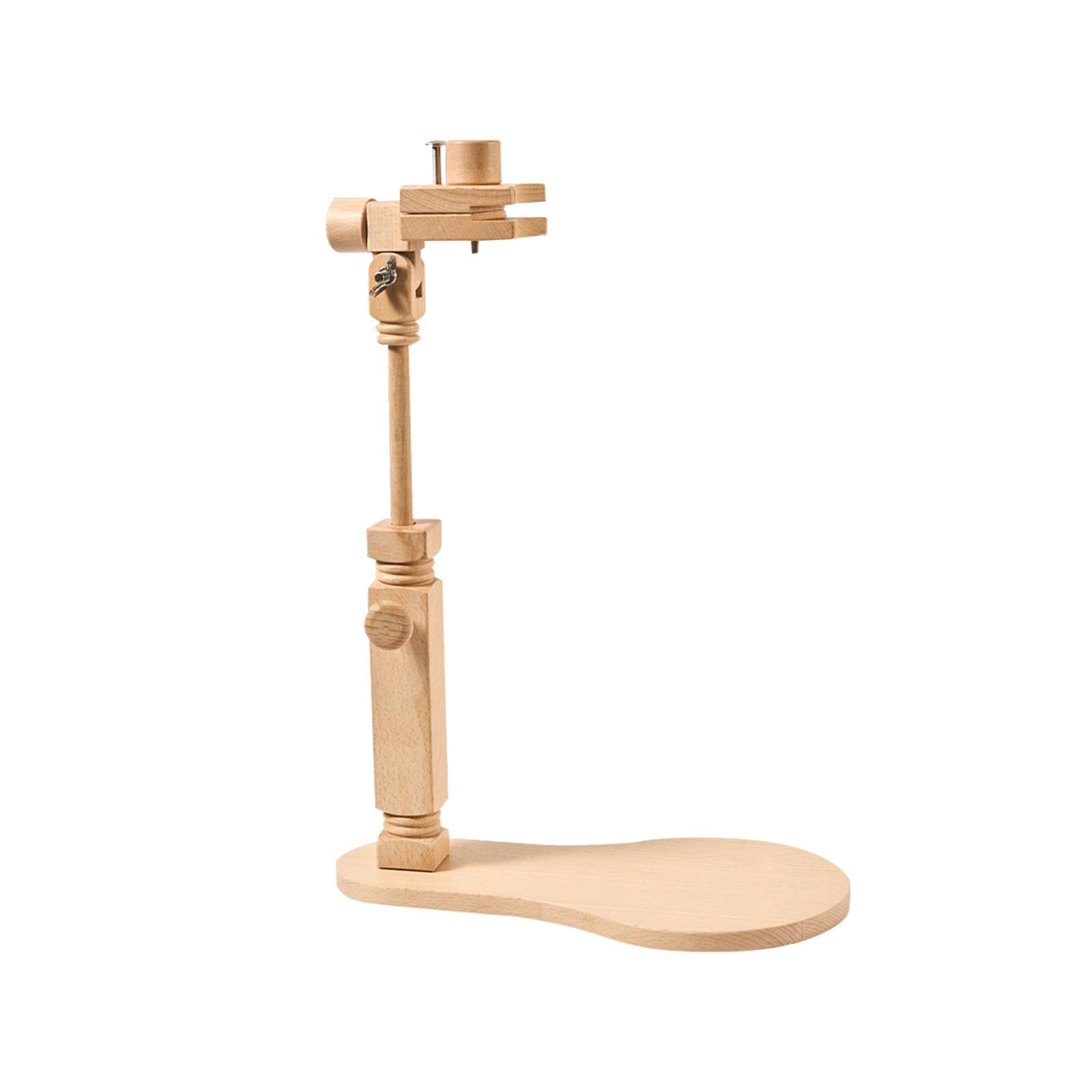LOVIVER Soporte de Marco de Bordado Soporte de aro de Bordado Altura Ajustable Manos Libres Base Estable Herramientas rotadas Soporte de Madera
