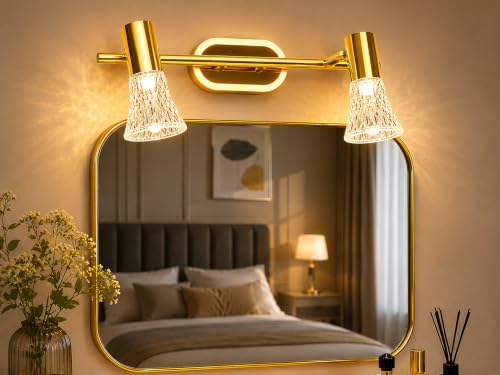 Image of FILLISKA 3 in 1 Double Wall spot /Picture /Display /Mirror Light with Adjustable Head and Colour Changing Function (12 Watt Luxurious Gold-047B)