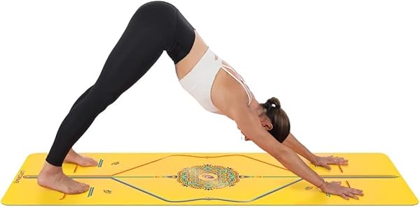 Liforme Printed Yoga Mat Collection - Patented Alignment System, Warrior-like Grip, Non-Slip, Eco-friendly, Sweat-resistant, Wide and Thick for Comfort - Yellow Rainbow by LIFORME - Image 9