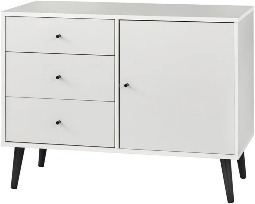 Kitchen Sideboard with 1 Door and 3 Storage Drawers Antique Wooden Cabinet for Kitchen Storage Buffet (Color : B, Size : As Shown)