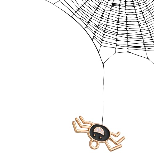 Image of VIDRIO Pack of 80 Halloween Spider Enamel Charms Gold Plated Colored Pendants Accessories for Necklace Bracelet Jewelry Making DIY Crafting