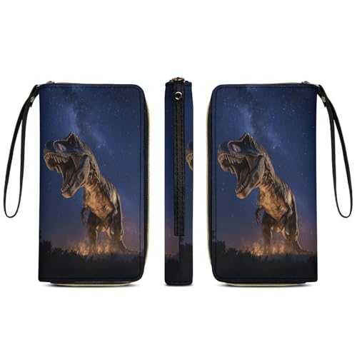 Dinosaur Women's Wallet Wristlet Zipper Purse with Hand Strap Travel Credit Card Holder for Daily Use Gifts4