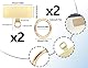 KAPSING Telefon Halteband Patch, 2 Stück Handykette Pads und 2 Stück Federring Verschluss, Universal Schlüsselband Haken für Handyhülle(Gold)