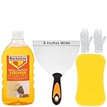 Wallpaper Remover Kit - Bundle with 500ml Bartoline Wallpaper Stripper, 6-Inch Wide Scraper, Large Sponge, and Gloves for Fast and Efficient Wallpaper Removal