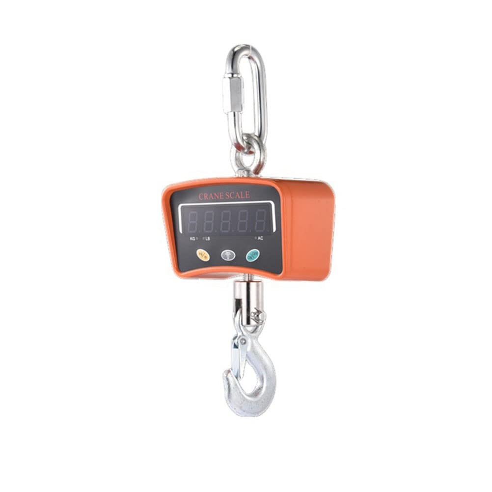 LKLNKVL Hanging scale, Luggage Scales For Suitcases Heavy Duty Industrial Electronic Hanging Scale With Hook(Orange,500KG)