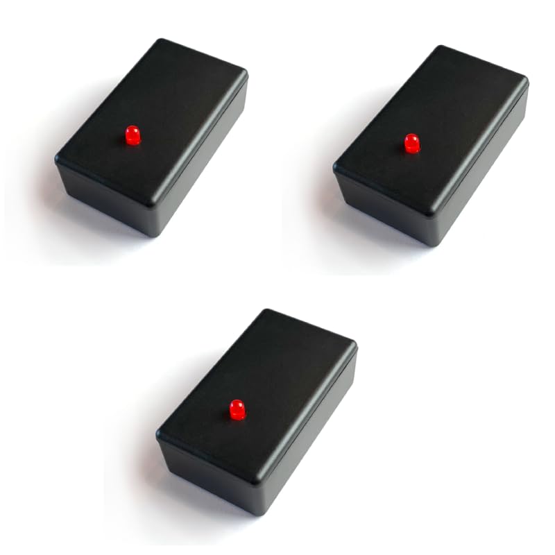 Blue Charm Fake Car Alarm, 1 Year Continuous Usage Battery Life, Red Blinking LED Light with Black Housing, (Two AAA Batteries, not Included) (Three Pack)