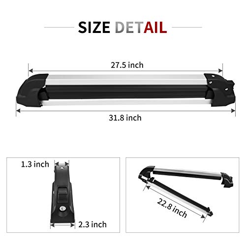 YITAMOTOR 27" Aluminum Universal Ski Rack Snowboard Roof Racks, Ski Car