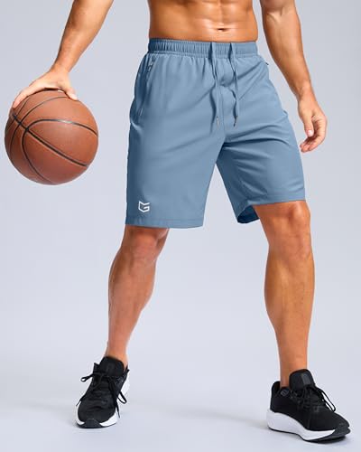 Image of G Gradual Men's Athletic Running Shorts with Zipper Pockets Quick Dry 7 inch / 5 inch / 9 inch Workout Gym Shorts for Basketball Hiking