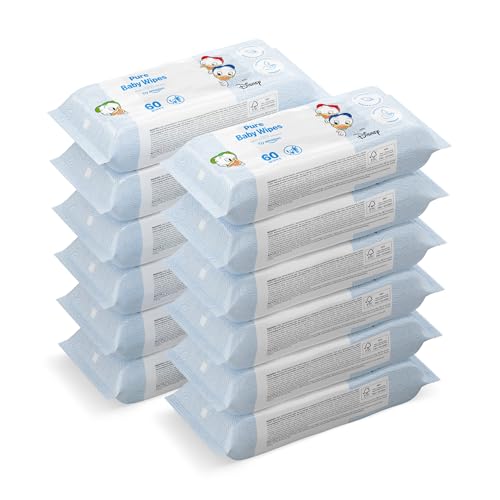 by Amazon Disney Lingettes pour Bébé 720 Lingettes Non Parfumées 12 Paquets de 60