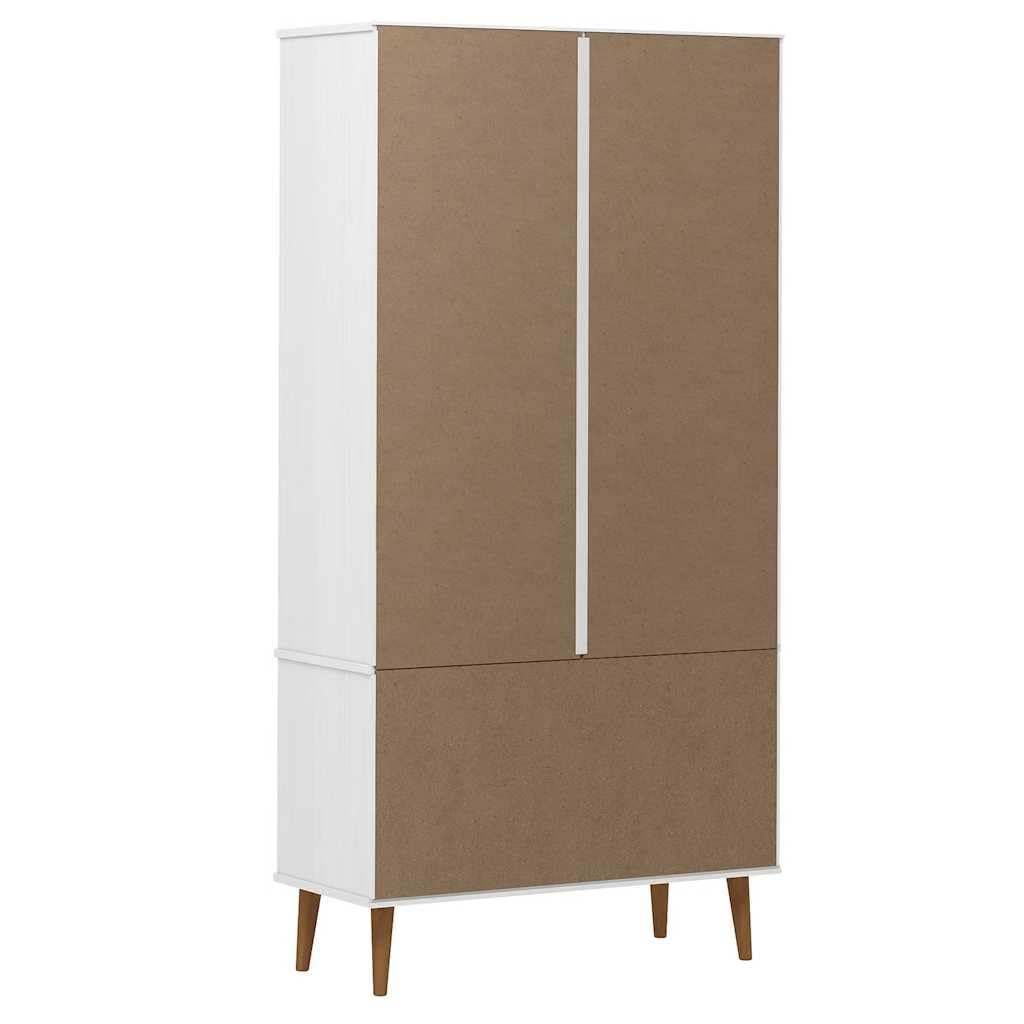 vidaXL Vitrina Estantería Almacenamiento Compartimentos Puertas Cajones Armario Aparador Sala de Estar Hogar Madera Maciza de Pino Blanco