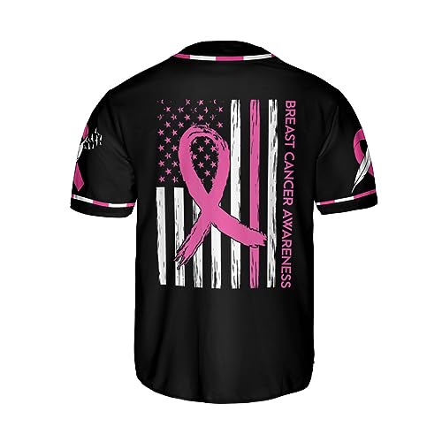 Leeprints Personalized Breast Cancer Jersey, Pink Ribbon Awareness Soccer Shirt Baseball Breast Cancer Survivor Pride Jersey miniatura 3
