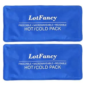 LotFancy Ice Pack for Injuries, Pack of 2, Reusable Hot Cold Pack for Therapy, Cooling or Heating Pad for First Aid, Back Shoulder Neck Head Feet Pain Relief,11 x 5 Inches