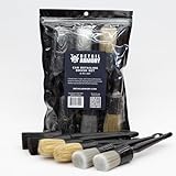 Detail Armory Car Detailing Brush Set, (2) Boar's Hair, (2) Extra-Soft, (2) Nylon Brushes, for Interiors and Exteriors, Cleans Air Vents, Leather Seats, Trim, Wheels, Emblems, Engine Bay, 6-Piece Set