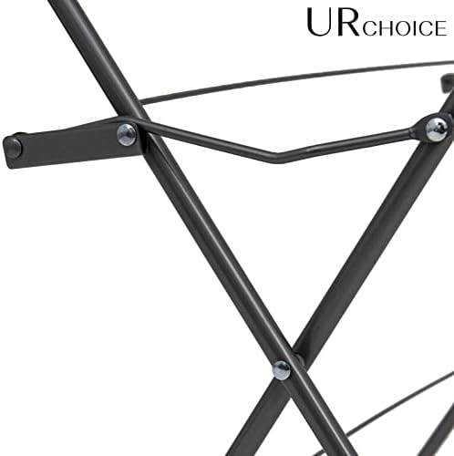 Ur Choice 3 Tier Clothes Drying Rack Black - Laundry Drying Airer - Metal Clothes Drying Rack - Space Saving & Easy to Store - Home Storage Indoor & Outdoor Airer with free 20 pegs - Black