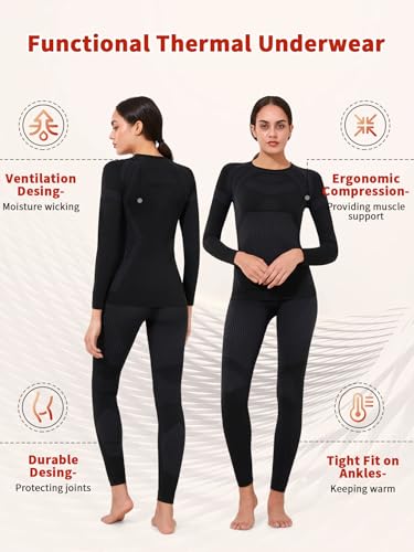 Thermal Underwear Set Womens, Ski Base Layers Set, Quick Dry Thermal Underlayer, Ladies Thermal Clothing & Leggings2