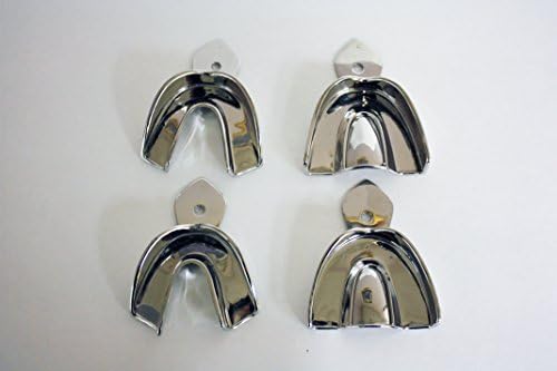 Chase Dental Supply CD-9447 Stainless Steel Impression Trays Set of 4 (M, L) Upper and Lower
