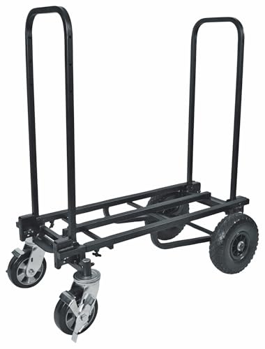 Rockville Rock Cart Off-Road DJ Transport Cart, Big Wheels, Smooth Casters, Wheel Locking, 700lbs Capacity, Folding, Steel, Perfect for Gigs & Events