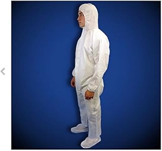 Premier Pro SMS Coveralls w/ hood/boot, White, LG, 25/case