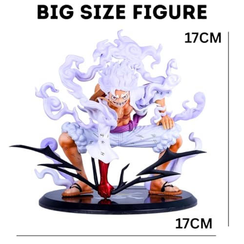 Image of FUNFOB Monkey D Luffy Action Figure Height-17cm Collectible for Anime Fans PVC Multicolour | Black Plate- Luffy